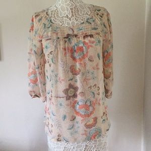 Lauren Conrad Women’s Top Sheer Floral Print